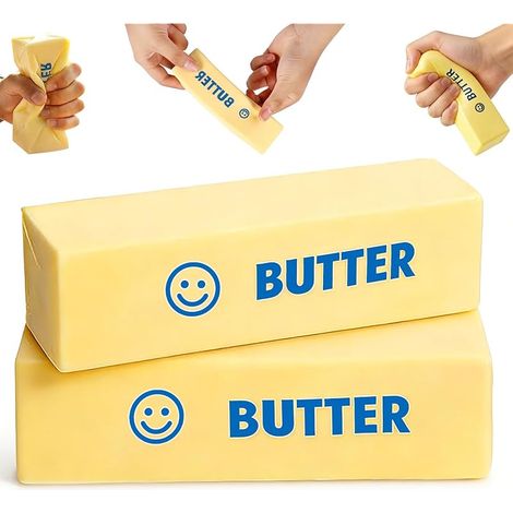 Lot de 2 bâtonnets à presser au beurre, en polyuréthane, anti-stress, pour soulager l'anxiété et la décompression, pour enfants et adultes, sûrs et non toxiques (J)