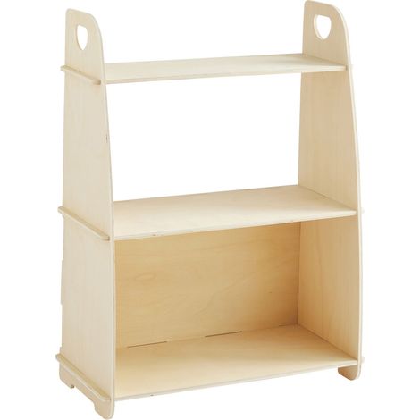 Bibliothèque pour enfant sans clou ni vis - bois naturel contreplaqué - 3 étagères - 100% FSC - BOX & BEYOND (1/5)