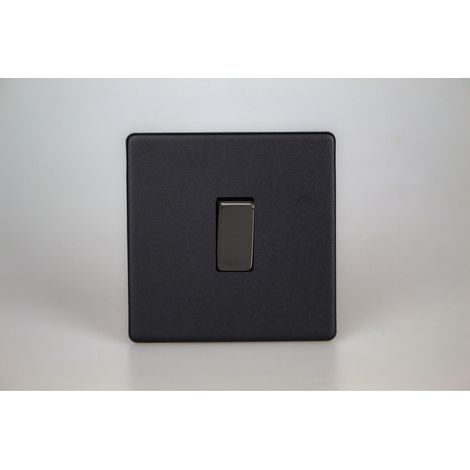 Varilight 1-Gang Rocker Switch - Matt Black Finish, 10A (1/2)