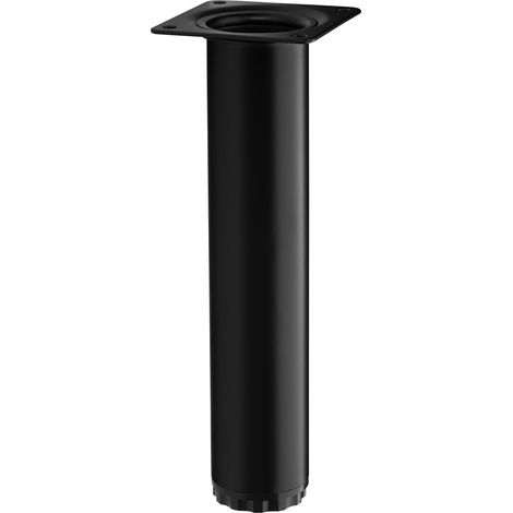 Möbelfuß BRAVO Höhe 200 mm (+ 10 mm) Ø 40 mm schwarz matt höhenverstellbares Schrankbein aus Stahl Möbelbein belastbar bis 50 kg von SOTECH