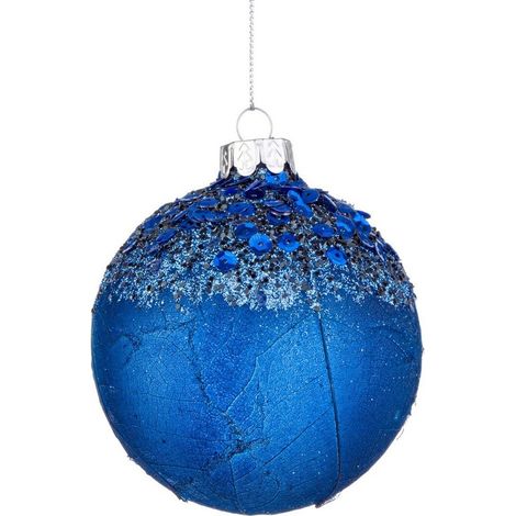Pallina di natale in vetro Aileen blu Ø10 cm