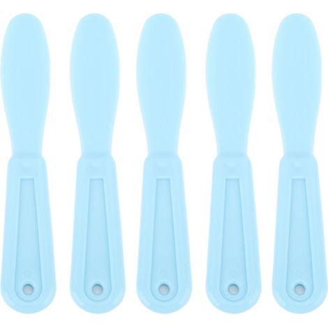 5 spatules en plastique pour mélange de plâtre dentaire, idéales pour alginate et matériaux d'empreinte, couleur bleu clair (1/5)