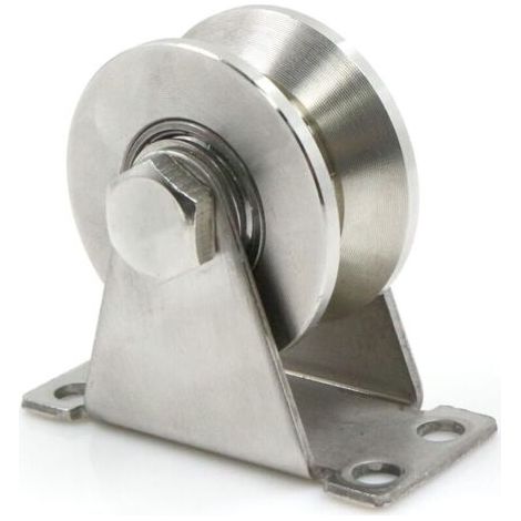 Ruote in acciaio con scanalatura a V, puleggia di sollevamento, pulegge in fune d'acciaio, puleggia in acciaio inox, ruota con scanalatura a V, diametro puleggia 48 mm, capacità di carico 150 kg