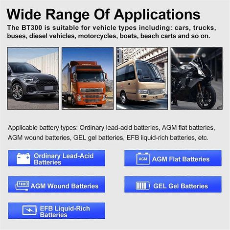 Testeur de batterie de voiture BT300 - Système d'outils pour batterie de voiture (1/5)