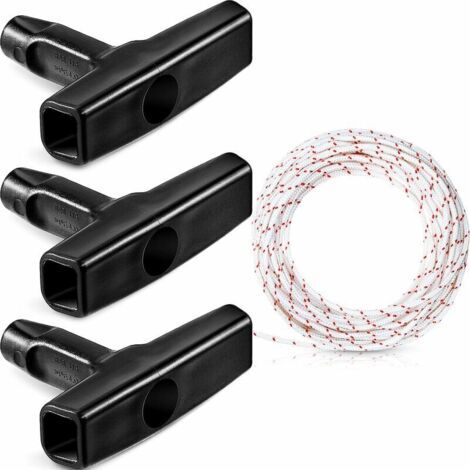 BUNTHAUS Corde de Démarreur à Rappel 10 Mètres 3,0 mm Corde de Traction avec 3 Pièces Poignée de Démarrage pour Pièces de Tondeuse à Gazon Tondeuse à Tronçonneuse osse à Bordure Moteur de Coupe (1/5)
