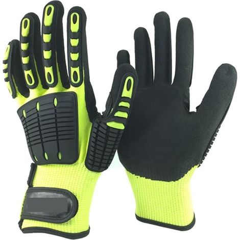Gants résistants aux coupures, Niveau de coupe A6 Gant de travail de jardin de sécurité résistant aux coupures Mécanicien anti-vibration Protection des mains Gants de course Gant de travail de sécurit (1/5)