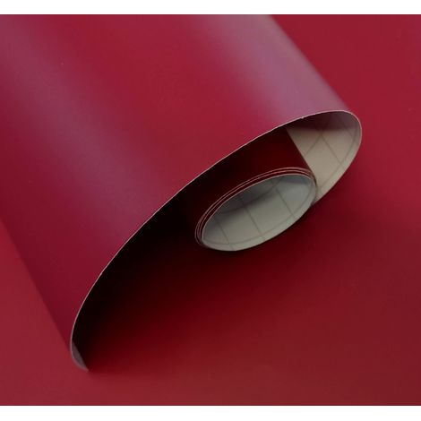 Vinyle adhésif décoratif grenat mat 60 x 300 cm pour meubles, cuisine, murs, fenêtres, travaux manuels (1/5)