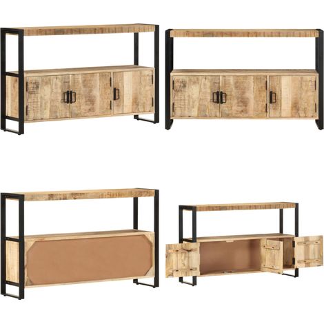 Aparador madera maciza de mango 120x30x75 cm - Madera de mango - Mueble vintage