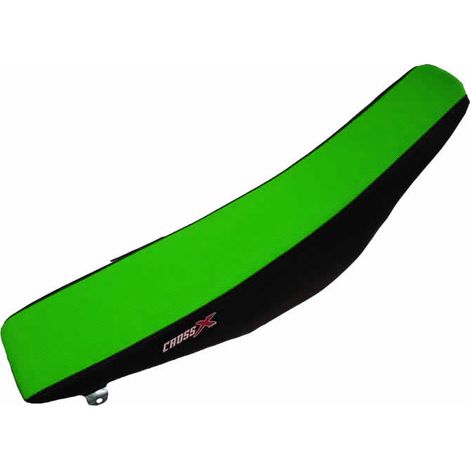 HOUSSE DE SELLE compatible avec les motos de marque Kawasaki KFX 250/450 2021 - 2023 - TOP GREEN- SIDE BLACK (M220-2GB)