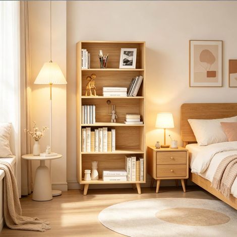 Mueble librería de 5 compartimentos 60 cm OKMYHOME (1/5)