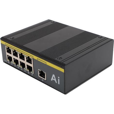 Switch PoE 9 ports Plug and Play 10/100 Mbps, protection IP40, commutateur réseau Ethernet pour le transport ferroviaire et les villes intelligentes (1/5)
