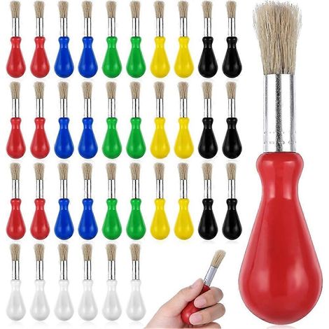 Lot de 36 pinceaux pour tout-petits, pinceaux à manches colorés pour enfants, idéaux pour la peinture aquarelle et les loisirs créatifs. (1/5)