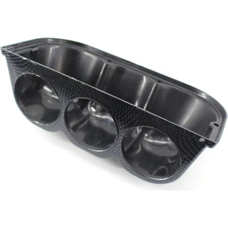 Soporte de salpicadero de 3 orificios para tres indicadores, 52 mm, diseño de fibra de carbono. (1/5)