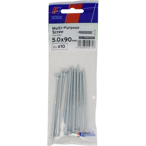 ForgeFix Multi-Purpose Pozi Screw CSK ST ZP 5.0 x 90mm ForgePack 10 FORFPMS590Z
