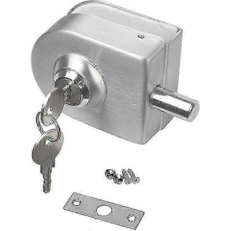 Serrure de porte en verre en acier inoxydable, sans perçage, antivol, pour portes en verre de 10 à 12 mm, ouverture/fermeture facile. Convient pour la maison, l'hôtel, le bureau et la salle de bain.-A