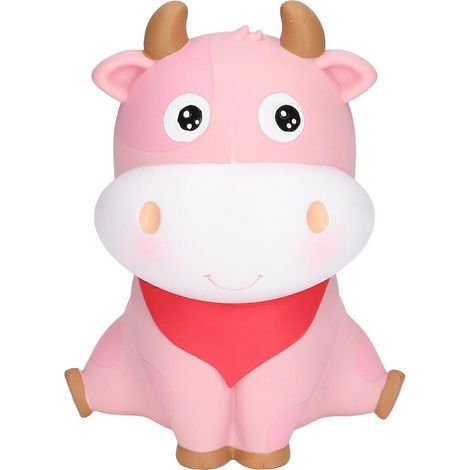 Tirelire grande capacité interne, motif vache mignonne, lignes épurées, peinte à la main, pour ranger les pièces de monnaie (1/4)
