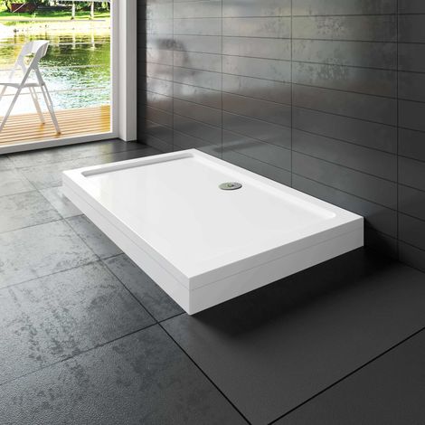 Receveur de douche rectangle en acylique blanc 150x70cm pour cabine de douche ou douche à l'italienne