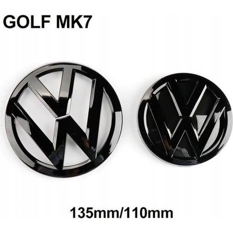 lot-de-2-insignes-logo-noir-brillant-pour-volkswagen-golf-7-mk7-135mm-110mm-236494152