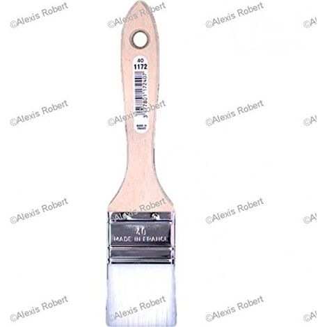 Roulor 1172-50 Spazzola Piatta Nylon Bianco Manico in Legno