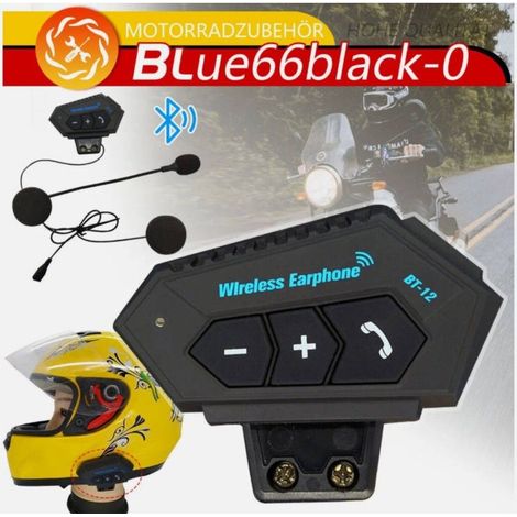 Écouteurs Bluetooth 5.4 pour casque moto, kit mains libres avec micro, appels et musique en toute sécurité (1/5)