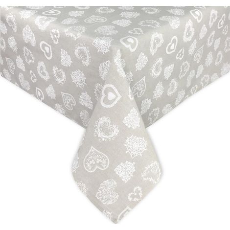 TOVAGLIA DORY tirolese CUORE BIANCO in cotone Cm.140x300 x18 persone