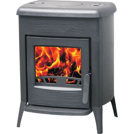 Kaminofen AMITY 3 aus Gusseisen – Holzofen mit hoher Effizienz, Schwarz, Energieklasse A+ (1/4)