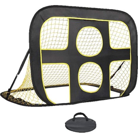 Filet de but de football portable pour enfants, 2 en 1, pliable, intérieur/extérieur, noir, double trou, pack individuel (1/5)