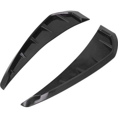 Lot de 2 enjoliveurs de protection d'aération latéraux pour voiture, en caoutchouc noir, universels et décoratifs (gauche et droite). (1/5)