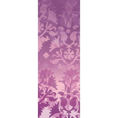 Papier peint panoramique violet et rose | Tapisserie panoramique design pour chambre | Papier peint panoramique original fleuri - 280 x 100 cm (1 pièce) (1/2)