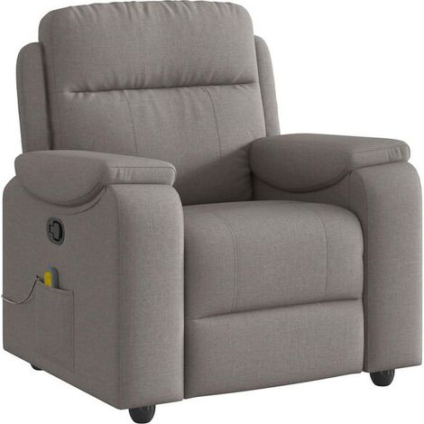 Chaise longue en tissu beige avec fonction de massage intégrée – Confort ergonomique, réglage inclinaison et vibration relaxante (1/5)