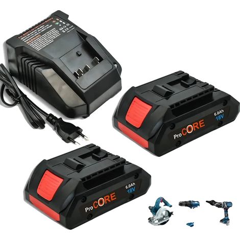 Batterie rechargeable lithium-ion, 18V, capacité de 6000mAh, 2PCS-chargeur, 18V (1/2)