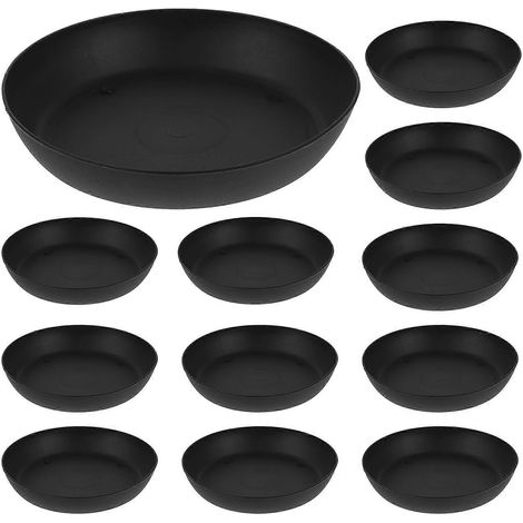 30 soucoupes rondes en plastique pour pots de fleurs succulents (noir)-11.00X11.00X2.50CM-Black