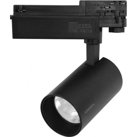 KOSOOM FARETTO A BINARIO 30W NERO - LUCE NATURALE - T0113N (1/2)