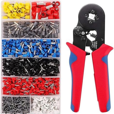 Ensemble de pinces à sertir avec embouts de câble, pince à sertir pour 0,25 à 10 mm pour voiture, installation électrique, outil d'électricien pour installation (1/5)