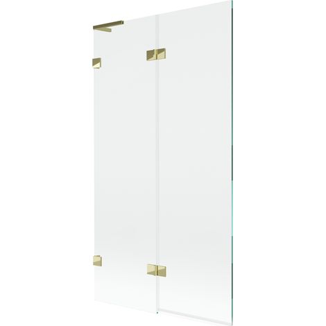 Paroi de baignoire Mexen Lunar L 2 volets gauche 100 x 150 cm, transparent, doré - 897L-100-100-50-00-L (1/5)