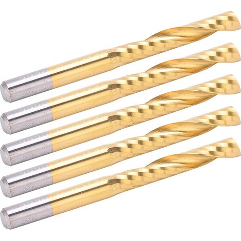 Jeu de 5 fraises hélicoïdales carbure CNC pour aluminium, coupe de précision 4 x 25 x 45 mm, défonceuse professionnelle (1/5)