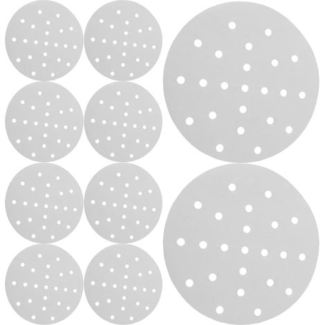 SEWACC Papier Sulfurisé Alimentaire Rond 152 CM – Lot de 400 Feuilles Perforées Antiadhésives pour Panier Vapeur et Friteuse à Air – Tapis Cuisson Vapeur pour Pâtisseries Dim Sum et'-'-
