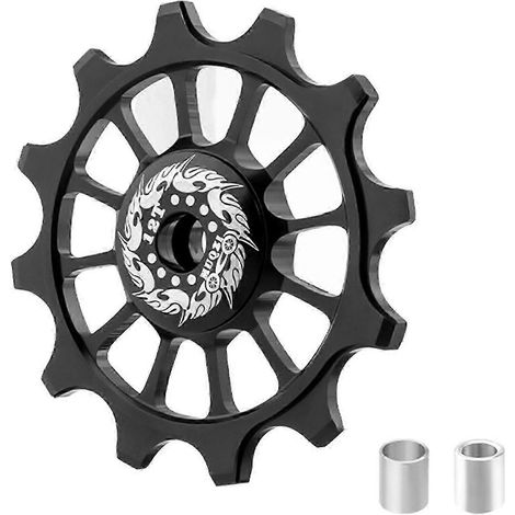 Galet guide-dérailleur arrière de VTT usiné avec précision, conçu pour les cyclistes professionnels (rouge) Noir (1/5)