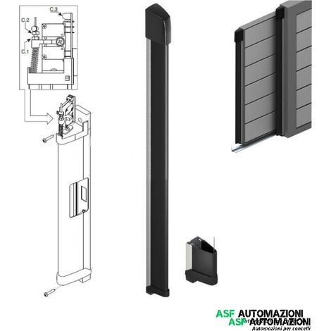 Bordo sensibile da 3 mt - H 70 mm - Nero - Modello BS01- VDS 230/7 - per cancello anta scorrevole - Automazione Automatismi