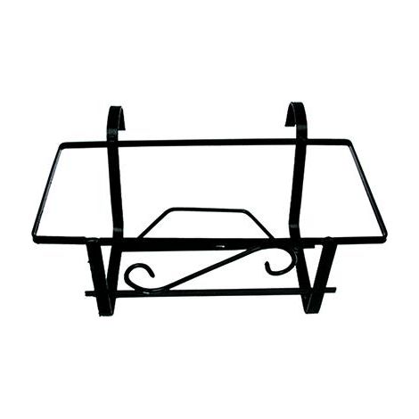 Balconiera fissa "Tulipano" portavaso rettangolare in ferro battuto fioriera "Made in Italy" -60 cm