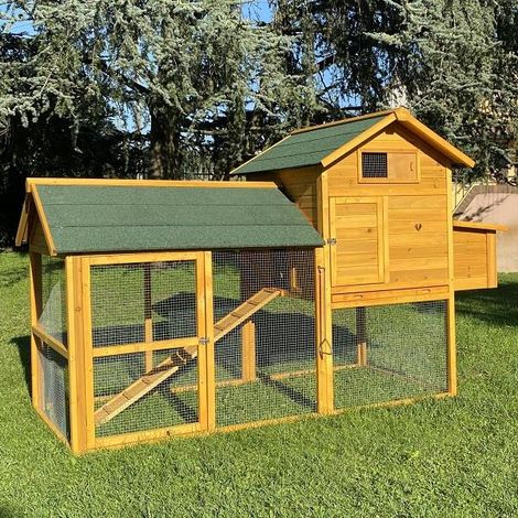 Pollaio Prefabbricato In Legno Padovana XXL Tetto Bituminato, Fondo Pollaio No (1/5)