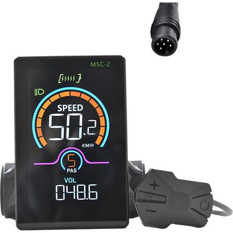 M5C-2 E-Bike Bluetooth Affichage LCD, Compteur de Vitesse pour Trottinette Électrique, Panneau LCD UART pour Vélo Électrique Tout-Terrain 5PIN (1/5)