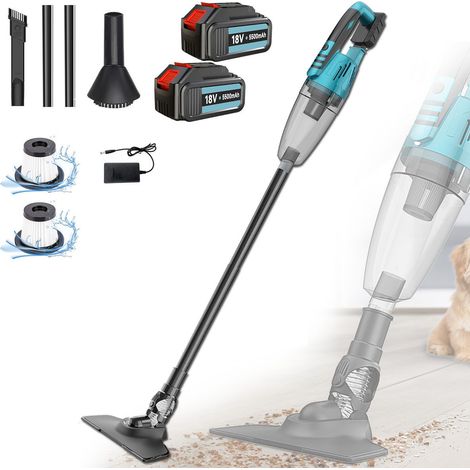 Handstaubsauger ohne Kabel mit 2 Filtern, 3-in-1-Autostaubsauger 10000 PA hohe Saugleistung mit 2 x 5,5 A Akku, für Auto, Sofa, Haustier, Eckenreinigung, kompatibel mit Makita-Akku