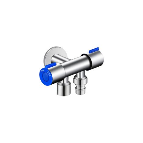 Vanne de dérivation Vanne d'angle Laiton Universel 1/2" Robinet d'Arretz de Régulation avec Poignée pour Douchette WC, Machine à Laver, Toilettes, Jardin (1/5)
