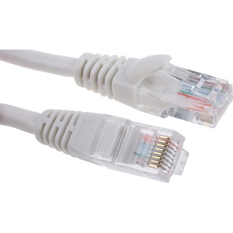 Câble Ethernet cat 5e Avec connecteur gaine PVC Blanc / , Non blindé, 2m ( Prix pour 1 )