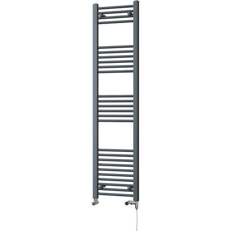 Zennor - Anthracite Dual Fuel Towel Rail H1600mm x W400mm Standard - Straight (1/3)