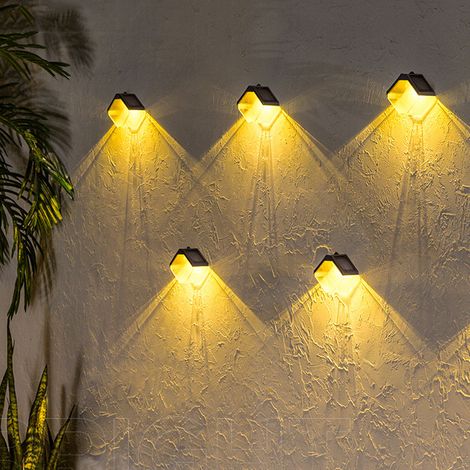 Set mit 2 Solar-Wandleuchten für den Außenbereich, zum Aufhängen, für die Landschaftsgestaltung, IP65 wasserdicht, warmes und farbenfrohes Licht. (1/3)