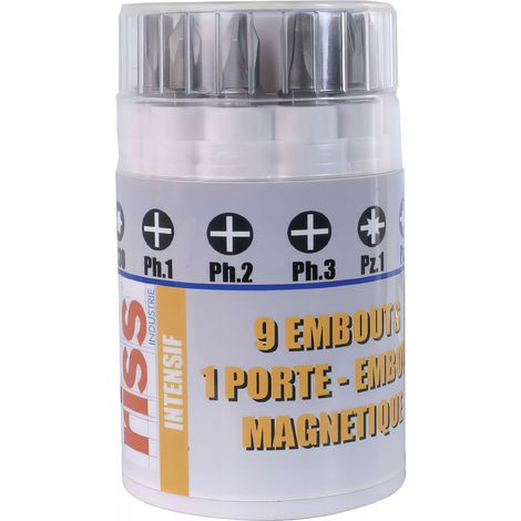 Barillet 10 embouts forgés torx20-25-30 ph1-2-3 pz1-2-3 + adap