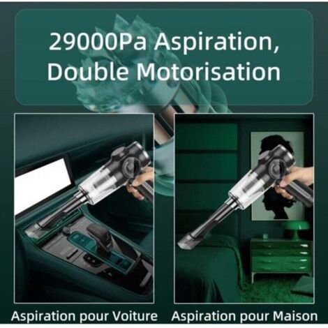 Aspirateur de Voiture sans Fil 29000Pa 120W - Puissant Aspirateur main Rechargeable avec Écran LCD et Longue Autonomie (1/5)