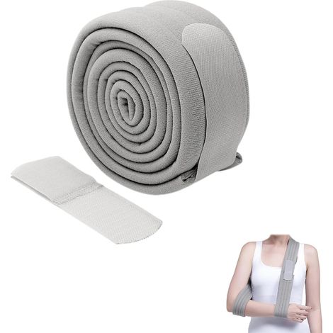 Bandoulière réglable pour bras, soutien des épaules gauche et droite, bandoulière légère et confortable, pour les bras, mains et coudes blessés, 1,65 m, 1 pièce, grise (1/5)